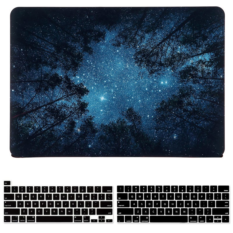 iDonzon Case for MacBook Pro 13 inch M2 M1 A2338 A2289 A2251 A2159 A1989 A1706 2023-2016 Release, Soft-Touch Matte Plastic Hard Cover & Keyboard Cover Compatible Pro 13.3 inch Touch ID, Forest Starry - Image 1